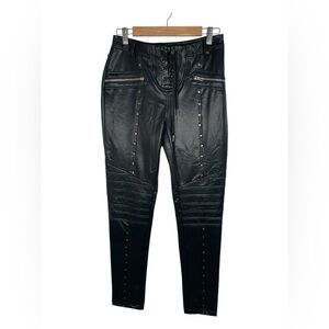 C&J Collections‎ Chicago STUDDED FAUX LEATHER PANTS SIZE LARGE